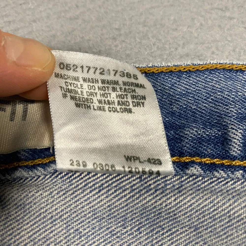 Y2K Levi's 505 Regular Fit Jeans Mens 36x30 Light Wash Blue Distressed Denim